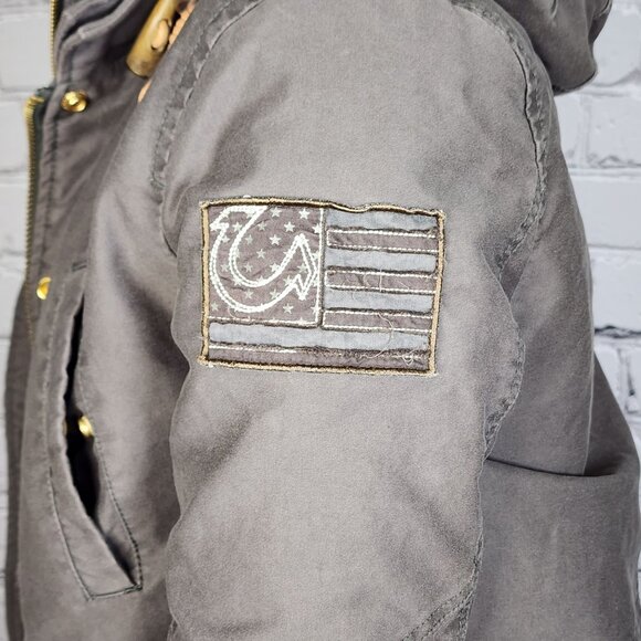 True Religion Dark Khaki Removable Liner Parka, Women's Medium - Picture 5 of 16